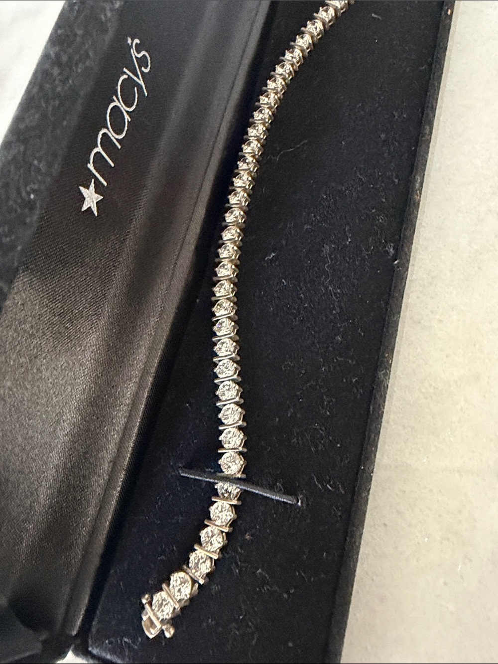 Macy's .925 Sterling Silver Cubic Zirconia Tennis Bracelet - 7.75 inch